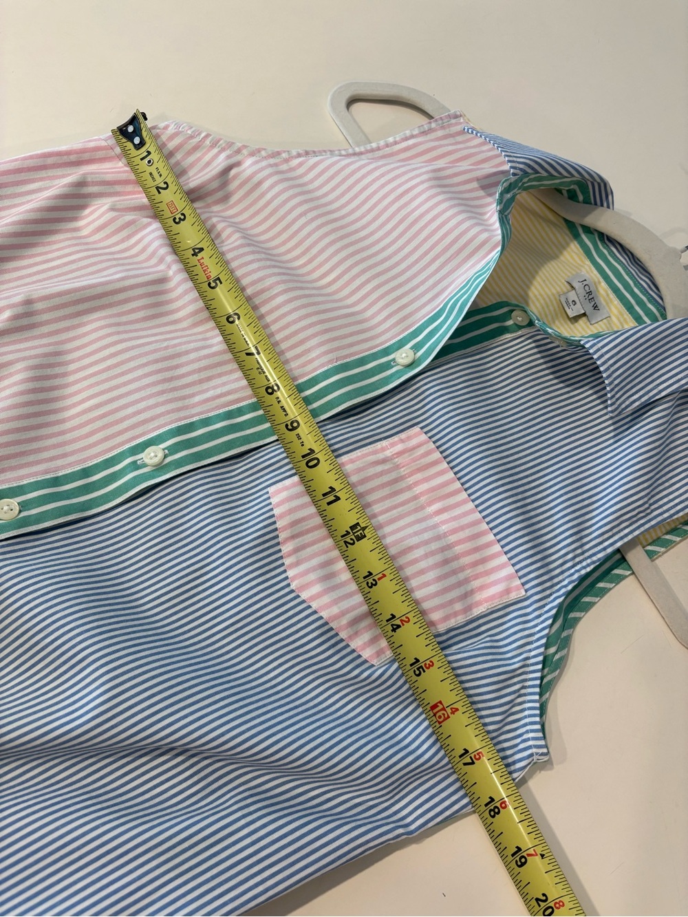 J. Crew Multicolor Striped Sleeveless Button-Down Shirt Dress Size 6 - Picture 9 of 11